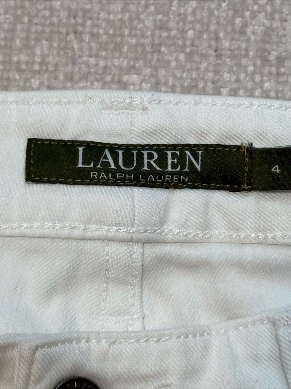 Lauren Ralph Lauren White Straight Jeans Size 4 Quiet Luxury Preppy